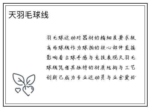天羽毛球线